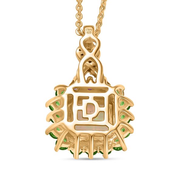 D'Joy Nat&uuml;rlicher, &auml;thiopischer Welo Opal, Chromdiopsid und Moissanit Anh&auml;nger mit 50cm Kette - 1,63 ct. image number 4