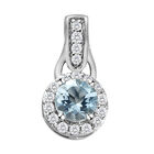 2er-Set, Espirito Santo Aquamarin und Zirkon-Ring mit Anhänger, 925 Silber platiniert ca. 1,37 ct image number 5