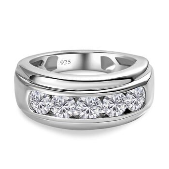 Moissanit Ring, 925 Silber platiniert, (Gr&ouml;&szlig;e 16.00) ca. 1.16 ct