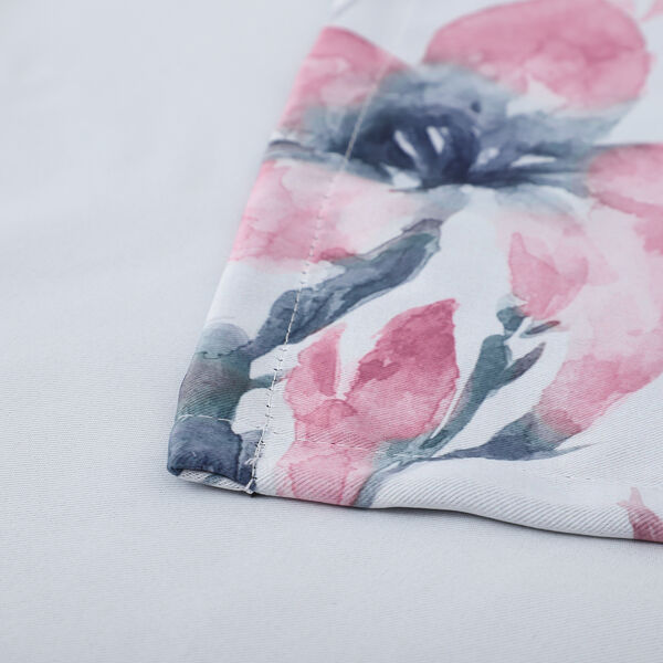 2er-Set - Verdunkelungsvorh&auml;nge mit 8 Metallringen, Blumenmuster, Aquarell image number 4