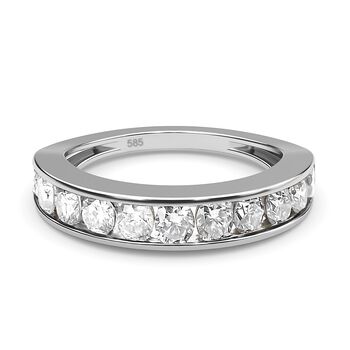 Diamant Half Eternity-Ring, I2-GH SGL zertifiziert, 585 Wei&szlig;gold (Gr&ouml;&szlig;e 17.00) ca. 1,00 ct