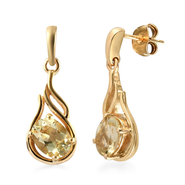 Ouro Verde-Quarz Ohrringe, 925 Silber vergoldet ca. 2,25 ct image number 4