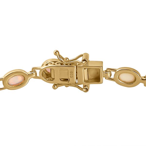 Natürliches, äthiopisches Welo Opal-Armband, ca. 20 cm, 925 Silber vergoldet ca. 5,89 ct image number 4