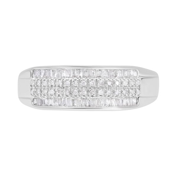 Weißer Diamant Ring, 925 Silber platiniert, (Größe 19.00) ca. 0.33 ct image number 0