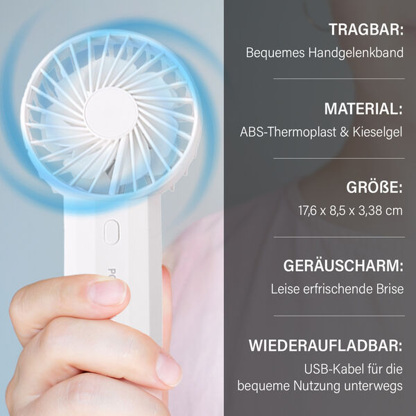 Tragbarer Mini Ventilator mit zwei Lüfterflügeln, Weiß image number 3