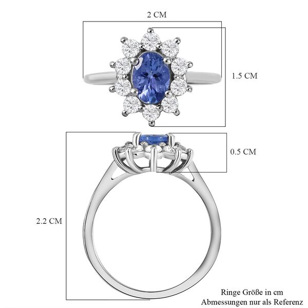 Tansanit und Zirkon-Ring - 1,70 ct. image number 6