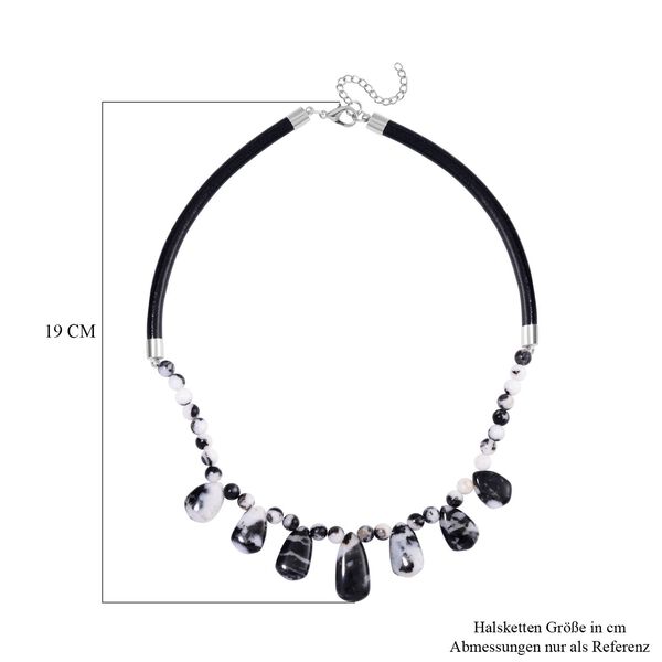 Zebra Jaspis, Weißer Kristall Halskette, ca. 45 cm, ca. 101.65 ct image number 5