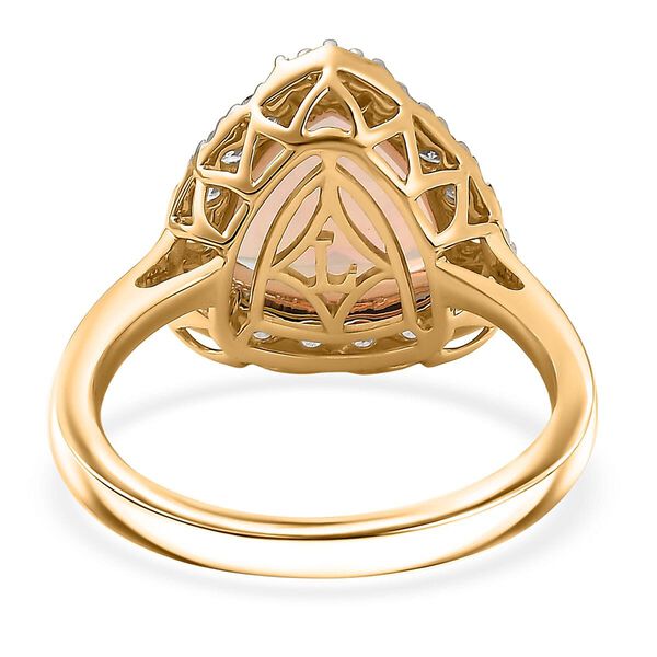 LUXURIANT DIAMOND - AAA Nat&uuml;rlicher, &auml;thiopischer Welo Opal, Lab Grown Diamant Ring, AGI zertifiziert und gepr&uuml;ft, 417 Gold (Gr&ouml;&szlig;e 16.50) ca. 2.53 ct image number 4