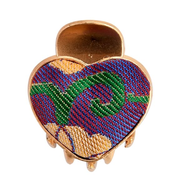 LA MAREY 2er-Set Brokat Seiden-Haarspangen und Ohrringe, Blau image number 6