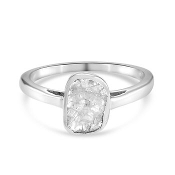 Polki Diamant Solit&auml;r Ring 925 Silber platiniert (Gr&ouml;&szlig;e 17.00) ca. 0,25 ct