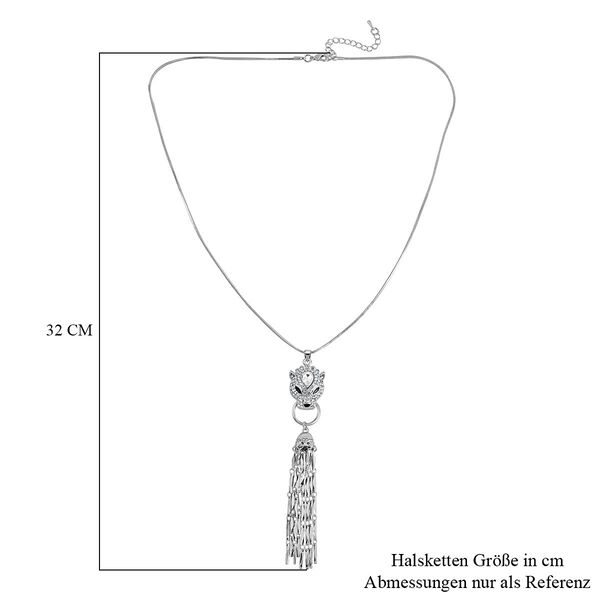 Wei&szlig;er Kristall Halskette ca. 60 cm Legierung emailliert image number 6