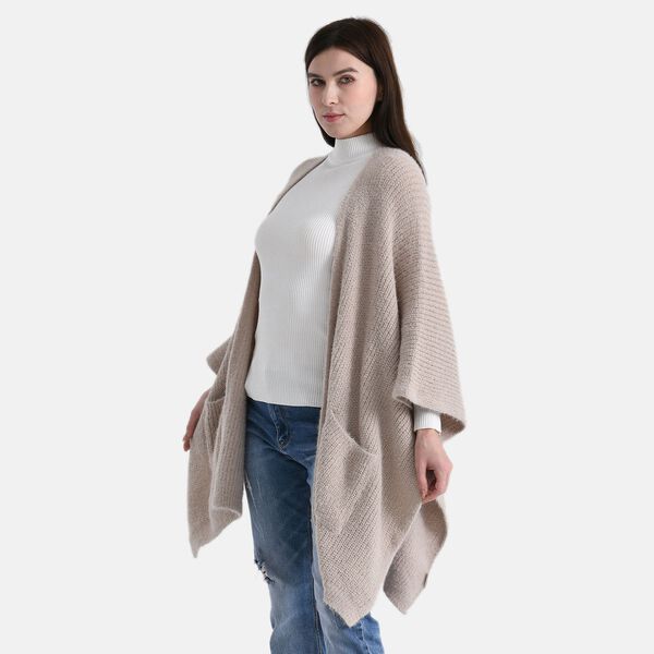 Cardigan im Casual-Chic mit offenen Seiten und Taschen, Einheitsgröße, Khaki image number 3