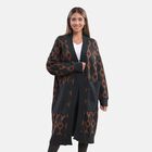LA MAREY - offene Strickjacke mit Farbkontrast, Einheitsgröße Schwarz