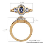 Tansanit und Zirkon Ring 925 Silber vergoldet  ca. 1,07 ct image number 6
