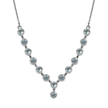 Himmelblauer Topas Halskette ca. 45 cm Edelstahl ca. 8,19 ct.