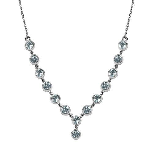Himmelblauer Topas Halskette ca. 45 cm Edelstahl ca. 8,19 ct. image number 0