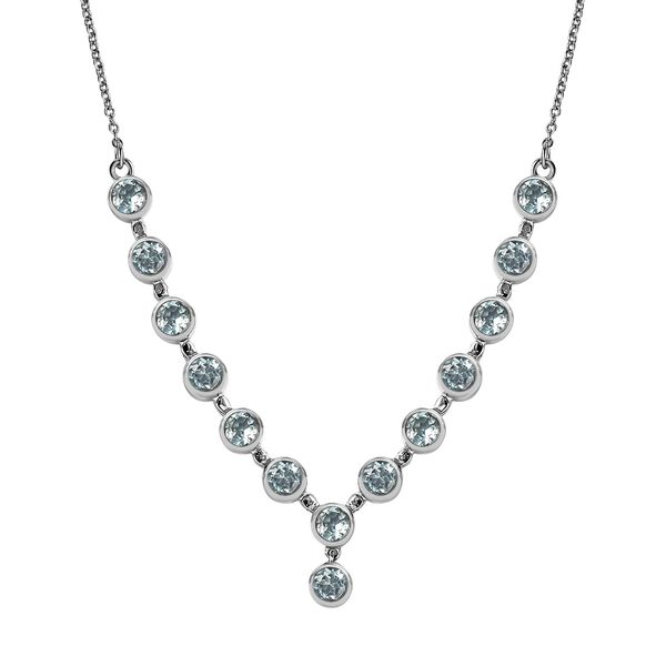 Himmelblauer Topas Halskette ca. 45 cm Edelstahl ca. 8,19 ct. image number 0