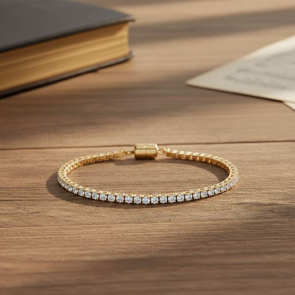 D'Joy Moissanit Armband ca. 20 cm 925 Silber 750 Gelbgold Vermeil ca. 5,99 ct. image number 1