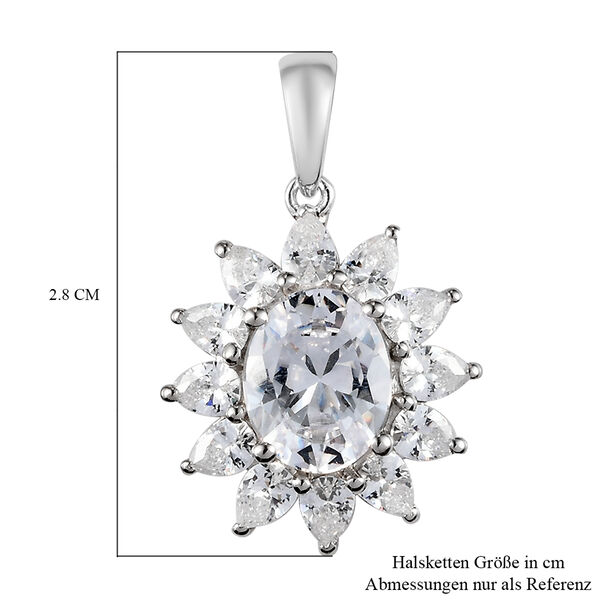 Weißer Zirkonia-Anhänger, platiniertes Messing ca. 7,21 ct image number 6