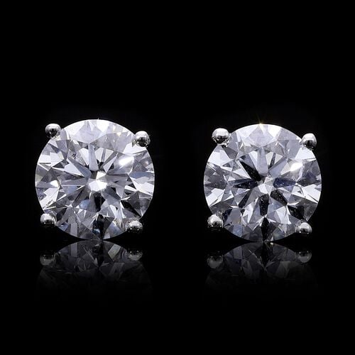 Lab Grown Diamant IF Ohrringe 950 Platin ca. 2,00 ct. image number 2