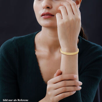 Flexibles 316L Edelstahl Armreif, ca. 12,00g, vergoldet
