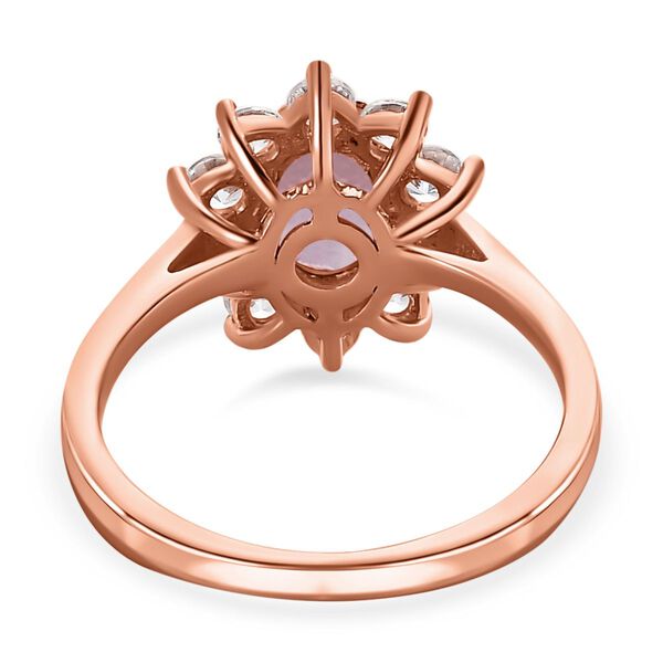 AA Lila Spinell, weißer Zirkon Ring, 925 Silber Roségold Vermeil (Größe 18.00) ca. 0.99 ct image number 6