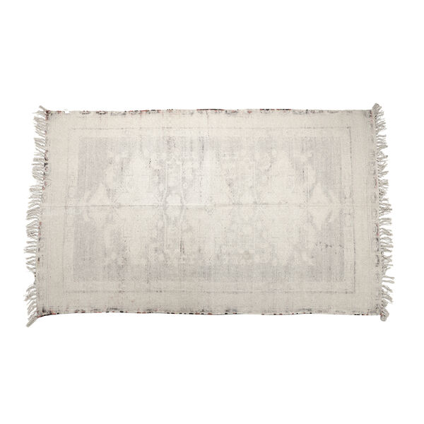 Handgewebter bedruckter L&auml;ufer aus 100 % Baumwolle, 180x120 cm, Dunkelblau und Rot image number 7