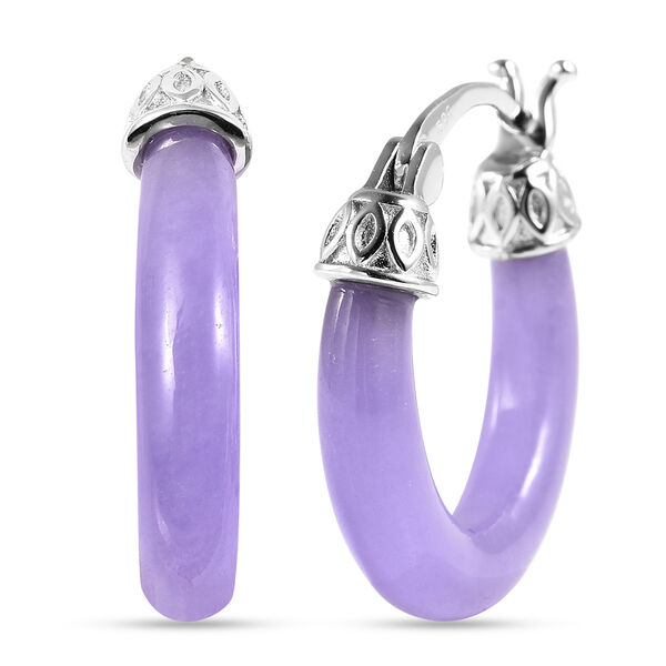 Lila Jade-Creolen, 925 Silber rhodiniert, ca. 13,90 ct image number 4