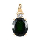 AAA Natürlicher Chromdiopsid, Weißer Diamant Anhänger 585 Gold ca. 5.20 ct