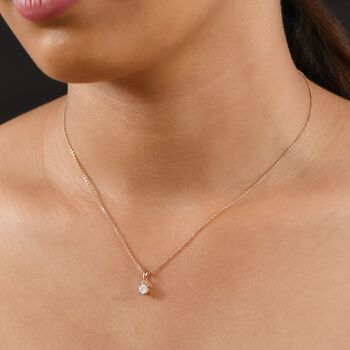 Moissanit Anh&auml;nger 925 Silber 750 Ros&eacute;gold Vermeil ca. 0.23 ct