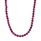 Fuchsie Tigerauge Halskette ca. 50 cm 925 Silber rhodiniert ca. 208.50 ct