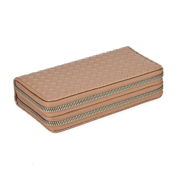 Elegantes Brieftasche in dunklem Apricot mit RFID-Schutz und Prägemuster image number 9