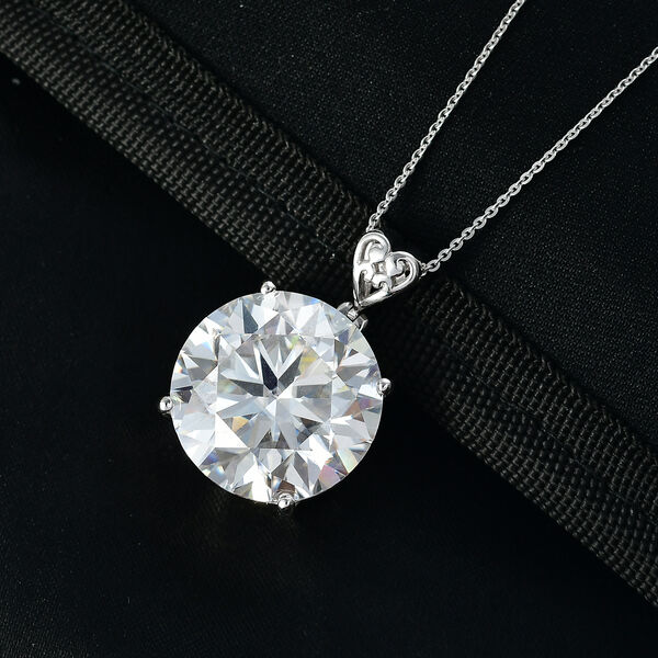 D'Joy Rund-Moissanit Anh&auml;nger mit 50cm Kette - 30 ct. image number 1