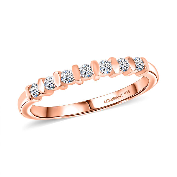 LUXURIANT SI-GH Labor Diamant Ring, 925 Silber ros&eacute;vergoldet - 0,20 ct. image number 4