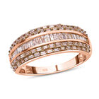 Natürlicher Champagner Diamant Ring 925 Silber Roségold Vermeil (Größe 16.00) ca. 1.00 ct image number 0