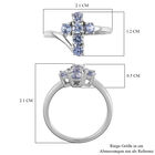 Tansanit Kreuz-Ring, 925 Silber platiniert  ca. 0,77 ct image number 6