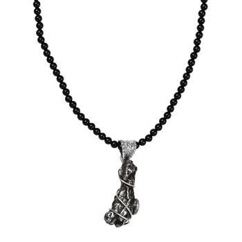 D'Joy Meteorit, Schwarzer Spinell Schmuckset ca. 45 cm 925 Silber rhodiniert ca. 80,40 ct.