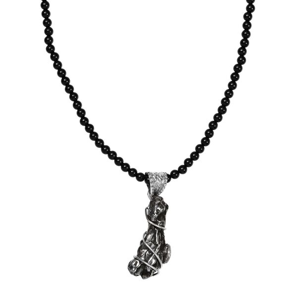 D'Joy Meteorit, Schwarzer Spinell Schmuckset ca. 45 cm 925 Silber rhodiniert ca. 80,40 ct.