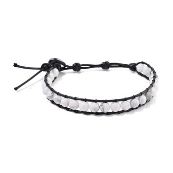 Flexibles wei&szlig;es Howlith Armband - 35 ct.