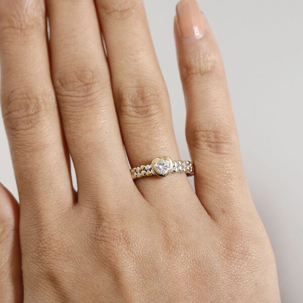 Zweifarbiger Moissanit Ring - 0,49 ct. image number 2