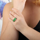 Grüne Jade Ring 925 Silber Rhodium-Überzug image number 2