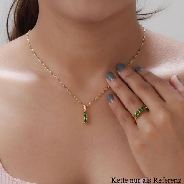 2er-Set, nat&uuml;rlicher Chromdiopsid Ring und Anh&auml;nger - 1,36 ct. image number 3