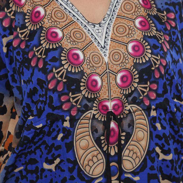 V-Ausschnitt bedruckter Kaftan image number 5