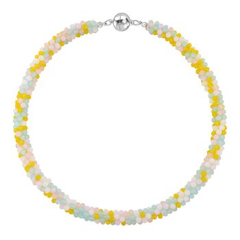 Mehrfarbige gelbe Kristall 45cm Halskette