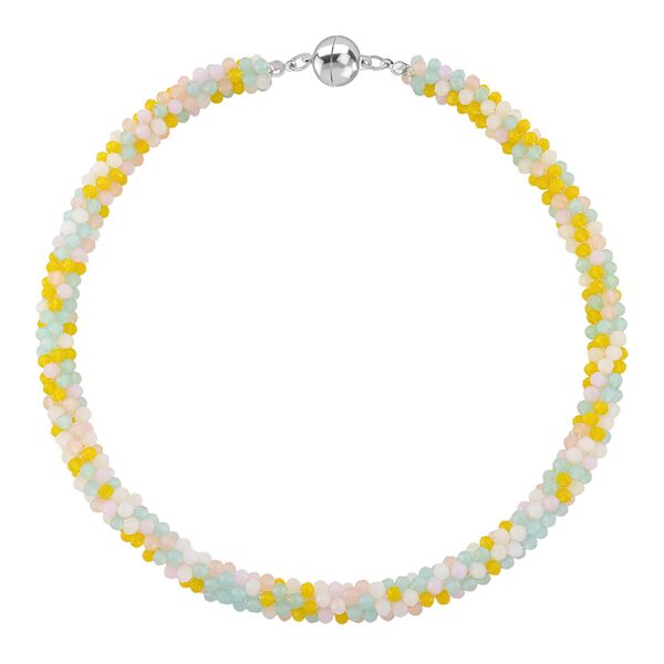 Mehrfarbige gelbe Kristall 45cm Halskette image number 3