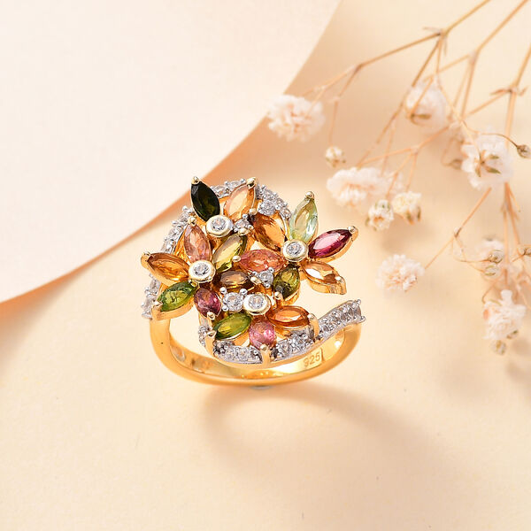AA Multi-Turmalin und Zirkon Ring - 3,28 ct. image number 2