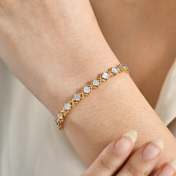 EverTrue 19cm Armband mit Diamantakzenten in Goldton