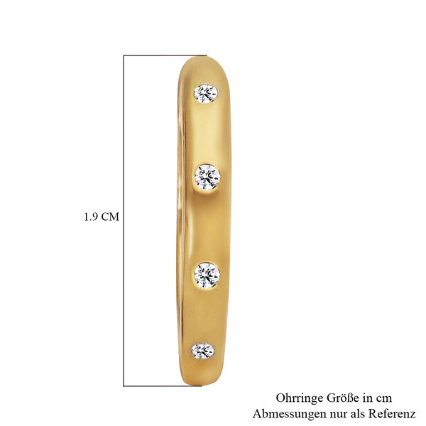 Diamant-Creolen, 925 Silber vergoldet, ca. 0,10 ct image number 4
