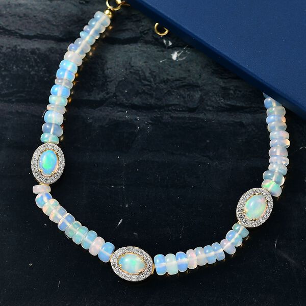 D'Joy AA Nat&uuml;rlicher, &auml;thiopischer Welo Opal Armband ca. 19 cm 925 Silber 750 Gelbgold Vermeil ca. 22.85 ct image number 2