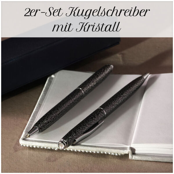 2er Set -  Kugelschreiber mit Kristall, metallic-grau image number 7